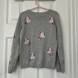 Girls sequin unicorn sweater size 6-7